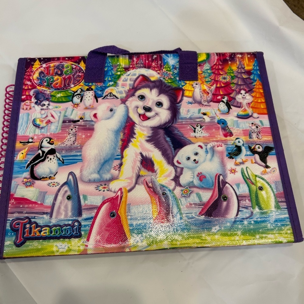 Lisa Frank tikanni portfolio not complete sticker & coloring pad partially used